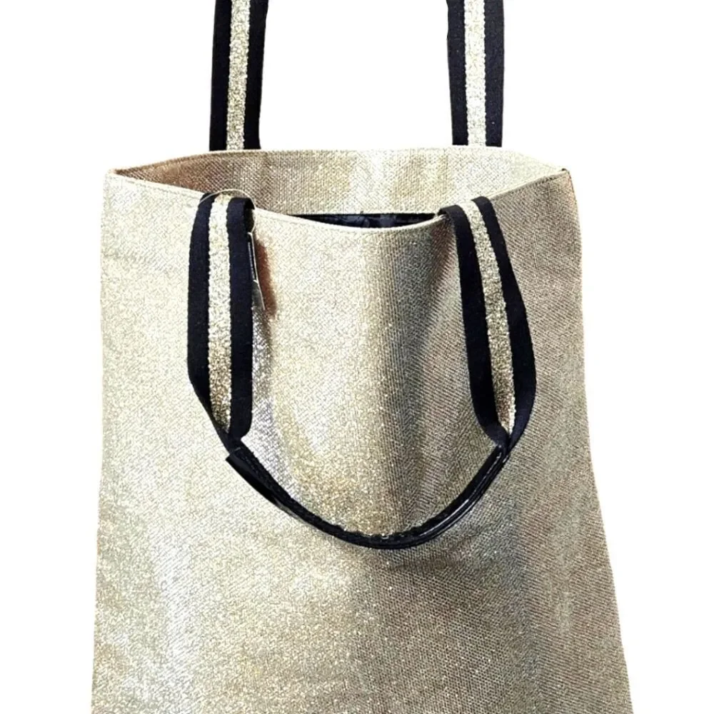 VICTORIA SECRET GOLD SPARKLY LARGE TOTE - Picture 8 of 12